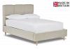4ft Small Double Ripon fabric upholstered bed frame,Squares shaped head end. 2